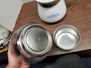 Vintage Corning Ware Blue Cornflower Drip - O - Lator 2 QT - 8 Cup Coffee/Tea Pot 6