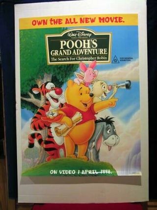 Poohs Grand Adventure Vhs Video Poster Folded Single Sided - Colour