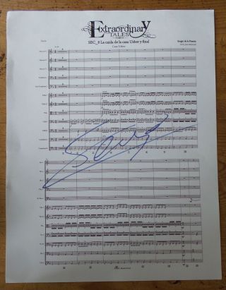 Extraordinary Tales Hand Signed Autograph Signed Sheet Music Sergio De La Puente