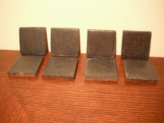 Set Of 8 Small Grueby Tiles In Slate Blue,  Unmarked