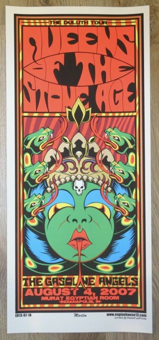 2007 Queens Of The Stone Age - Indianapolis Silkscreen Concert Poster S/n Martin