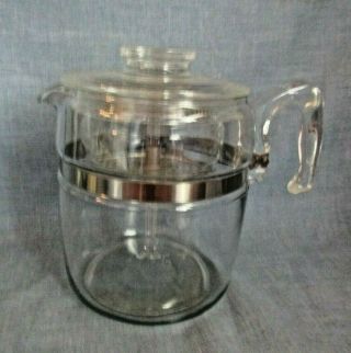 Vintage Pyrex Glass Coffee Pot 7759 Large 9 Cup Percolator Complete
