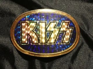 Vintage 1977 Kiss Blue Prism Pacifica Belt Buckle