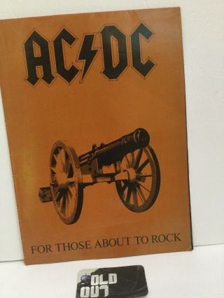 Ac/dc For Those About To Rock Tour Program We Salute You Concert Poster Vintage