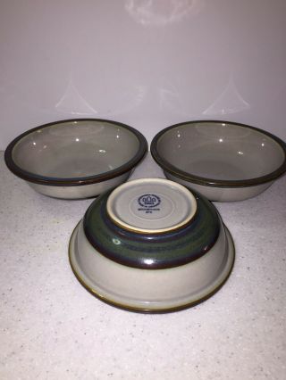 3 Bing & Grondahl B&g Tema Stoneware Coupe Cereal Bowls Copenhagen Denmark