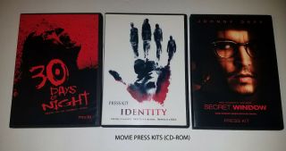 3 Horror Movie Press Kits - 30 Days Of Night / Identity / Secret Window