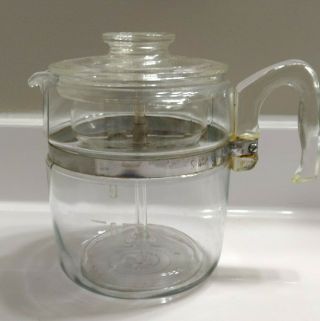 Vintage Pyrex Flameware Glass Coffee Percolator 9 Cup 7759 - B Complete