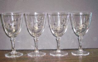 4 Lenox Brookdale Wine Glasses (crystal / Glass) 5 7/8 " X 3 " W