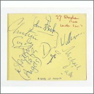 A Band Of Angels 1960s Autographs Single Page (uk)