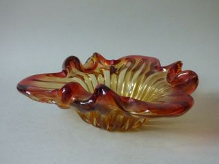 Red Flambe Murano Italian Art Glass Tobacciana Ashtray Bowl Sweet Dish Uk P