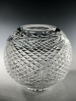 Waterford Crystal Glandore Large Rose Bowl Vase,  Signed