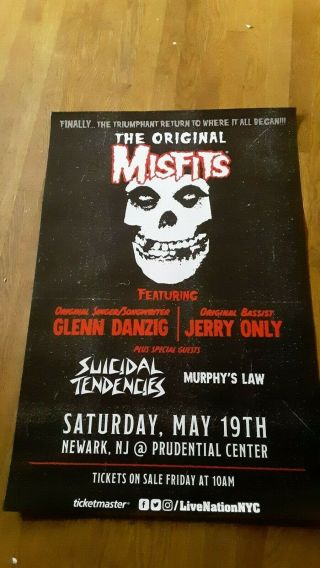 Misfits Poster N.  J.  5 - 19 24 " X 36 " Danzig Samhain Suicidal Tendencies