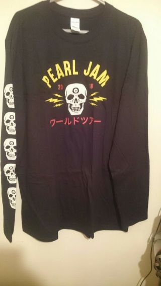 Pearl Jam 2018 Tour Long Sleeve T Shirt Xl Poster Vinyl Eddie Vedder