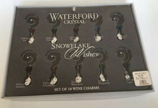 Waterford Crystal Snowflake Wishes Set Of 10 Wine Charms