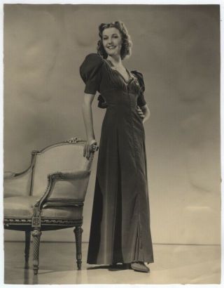 Anita Louise 1940 Vintage Oversized 10x13 Dblwt Glamour Portrait Velvet Dress