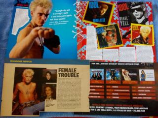 Billy Idol Various Clippings / Cuttings Magazines Wow