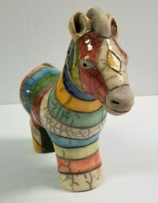 The Fenix Raku Pottery Zebra Figurine Hand Made in South Africa 2
