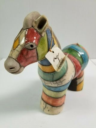 The Fenix Raku Pottery Zebra Figurine Hand Made in South Africa 4