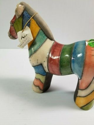 The Fenix Raku Pottery Zebra Figurine Hand Made in South Africa 5
