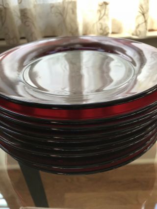 10 Ruby Red 8” Depression Glass Plates