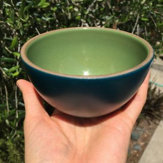 Heath Ceramics Plaza Dessert Bowl In Custom Colors Verde/teal