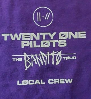 Twenty One Pilots T - Shirt 2xl 2019 Local Crew Bandito Tour 100 Cotton