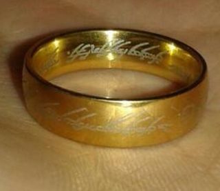 Gold Lord of the Rings One Ring Lucky Unisex LOTR Zealand Wizard Spells Old 3