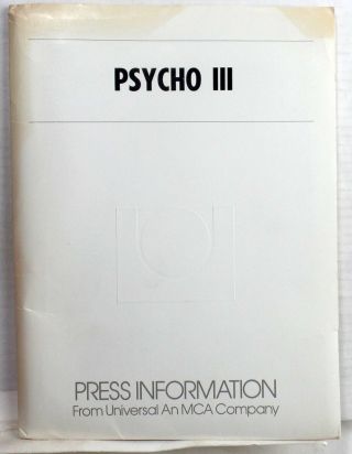 Psycho 3 Press Book Pictures Movie Horror Production Notes Folder