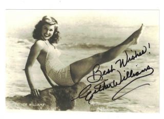 Esther Williams Signed Autographed 4 X 6 Photo Actress Swimmer B