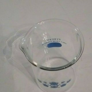 Vintage Pyrex Glass Blue Flower Only From Corning Lab Beaker 3 1/4 