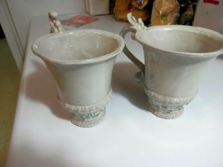 See 2 Collectible " Mackenzie - Childs " Hand Crafted Art Pottery Mugs 1 Price - Nr