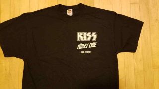Kiss And Motley Crue Local Crew Shirt 2012 Rare