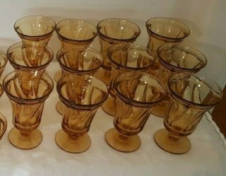 Vintage Fostoria Jamestown Amber Gold12 Goblets