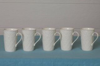 Mikasa English Countryside White Cappuccino Mug Set Of 5