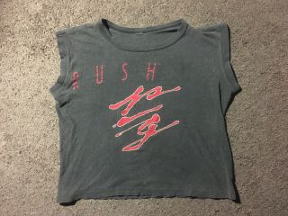 1984 Rush Grace Under Pressure World Concert Tour Crop Tank Top Shirt Vintage