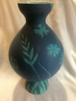 Large Vintage Raymor Italian Sgraffito Pottery Vase Mid Century Modern Bitossi