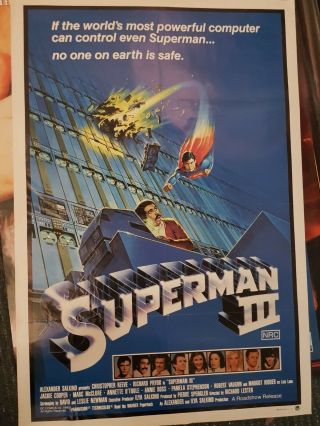 Superman Iii One Sheet Australian Release Movie Poster Folded