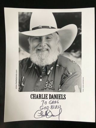 Charlie Daniels Signed Photo 8 X 10 Autograph Picture Auto Band Country Vintage