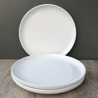 Stakk - Set Of Three (3) Dinner Plates White Stackable 10.  5 " Vitrified Porcelain