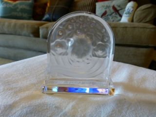 SMALL BACCARAT CRYSTAL SHELF OR DESK CLOCK - FROSTED BACK - 4