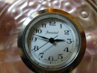 SMALL BACCARAT CRYSTAL SHELF OR DESK CLOCK - FROSTED BACK - 8