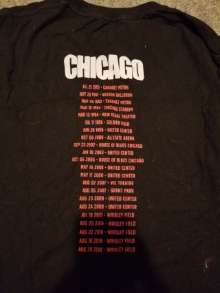 Pearl Jam 2018 Chicago Xl Shirt Chicago Tour Dates Wrigley Field No Poster