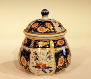 Antique Imari English Porcelain Sugar Covered Bowl