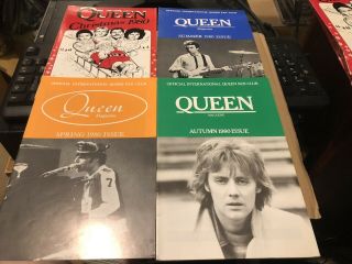 Queen 1980 Set Of 4 Official Fanclub Magazines (complete Year)