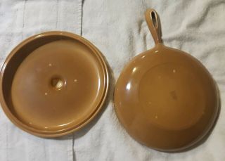 Russel Wright Iroquois Casual Cookware Skillet Fry Sauce Pan Ripe Apricot Rare 3