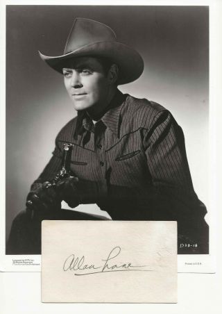 Great Western 8x10 Photo & Rare Hand Signed Card By Allan 