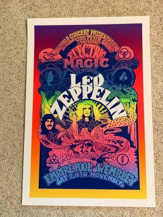 Led Zeppelin Empire Pool Wembley London 1971 Concert Poster Art Print