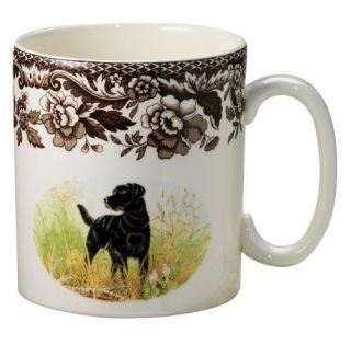 Spode Woodland 2 Mug Cup Dog Black Labrador Retriever Lab Hunting Dogs Nib $88