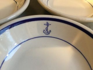 3 SHENANGO Restaurant Ware Anchor US NAVY MESS HALL WARDROOM Small Bowls 5 