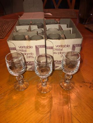 12 Rare Vintage Crystal Schott Shot Wine Glasses Echt Bleikristall Zwiesel